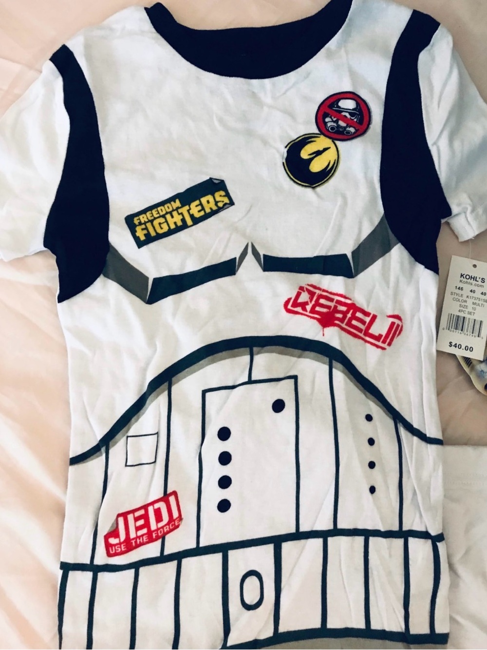 NWT Kohl's Star Wars Storm Trooper Kids Pajama 2 pcs Set